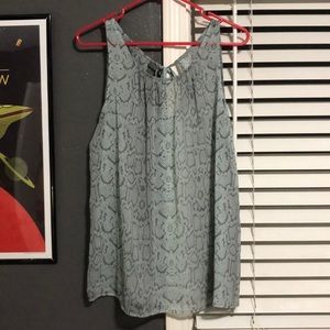 Snakeskin sheer tank top